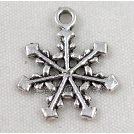 Tibetan silver snowflake pendant, Non-nickel