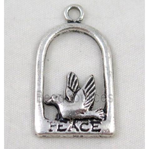 Tibetan silver bird pendant, Non-nickel