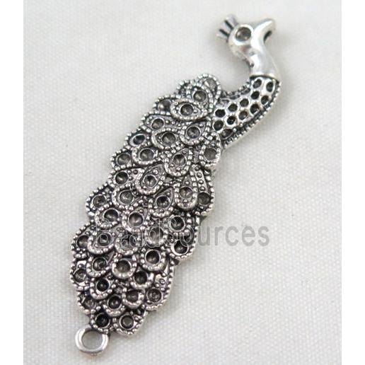 Tibetan silver peacock pendant, Non-nickel