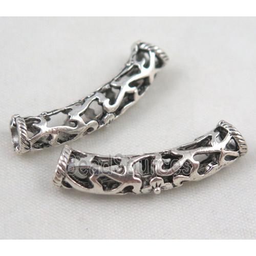 Tibetan silver spacer tube bead, Non-Nickel