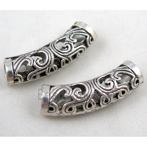 Tibetan silver spacer tube bead, Non-Nickel