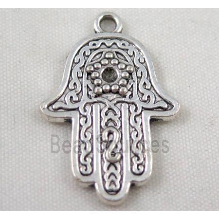 Tibetan silver hamsahand pendant, Non-nickel