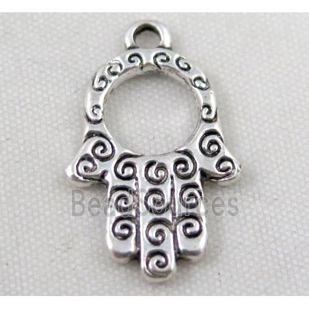 Tibetan silver hamsahand pendant, Non-nickel