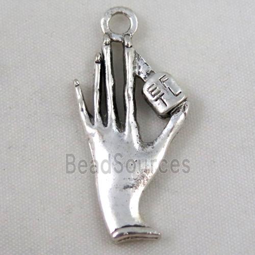 Tibetan silver hand pendant, Non-nickel