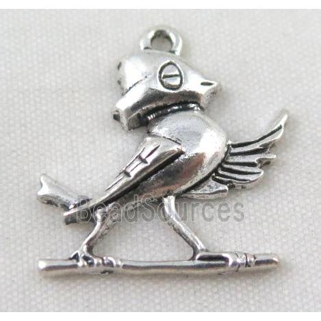 Tibetan silver bird pendant, Non-nickel