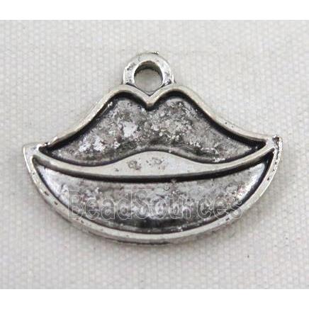 Tibetan silver lip pendant, Non-nickel