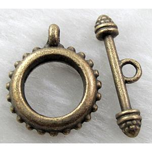 Tibetan Silver toggle clasps, Antique Bronze