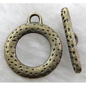 Tibetan Silver toggle clasps, Antique Bronze