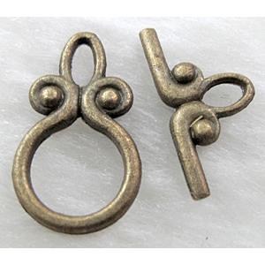 Tibetan Silver toggle clasps, Antique Bronze