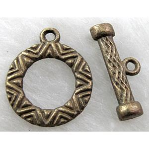 Antique Bronze Tibetan Silver toggle clasps