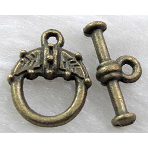 Tibetan Silver toggle clasps, Antique Bronze