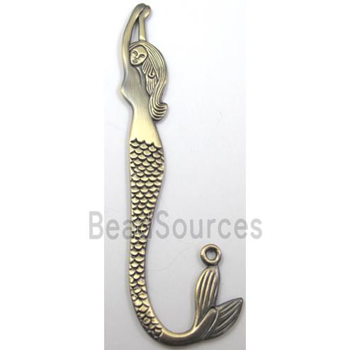 Bookmarks, mermaid, Bronze Plated Alloy Findings