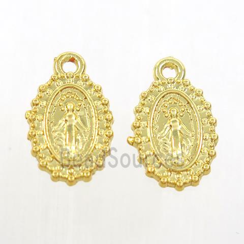 alloy pendant, Blessed Virgin Mary, gold plated