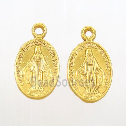 alloy pendant, Blessed Virgin Mary, gold plated