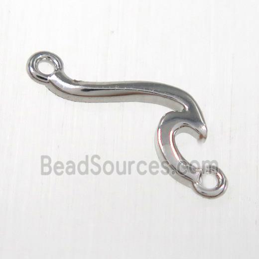 copper snake connector, platinum plated