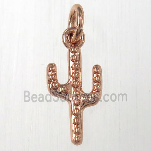 copper cactus pendants, rose gold