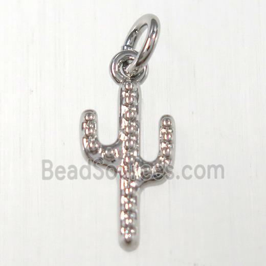 copper cactus pendants, platinum plated