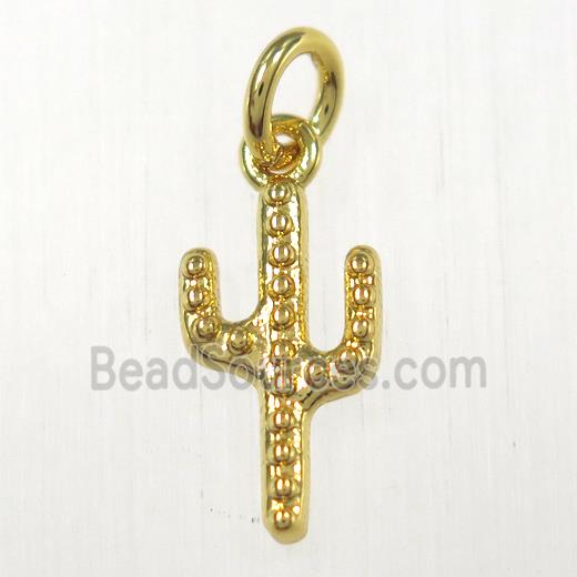 copper cactus pendants, gold plated