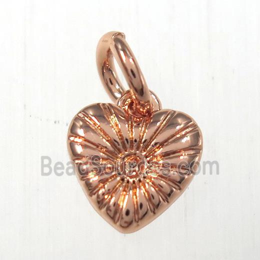 copper heart pendants, rose gold