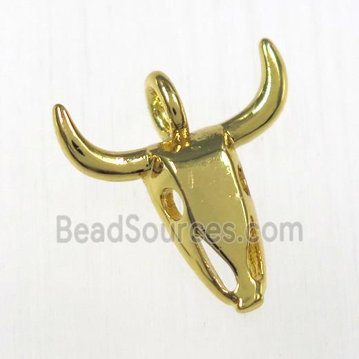 copper bullhead pendants, gold plated