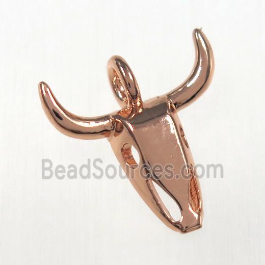 copper bullhead pendants, rose gold