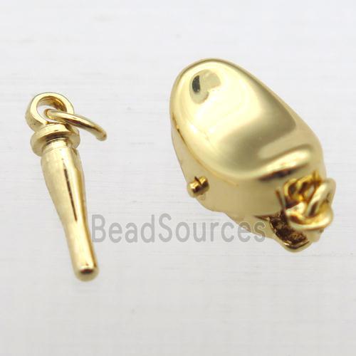 copper clip clasp, yuanbao, gold plated