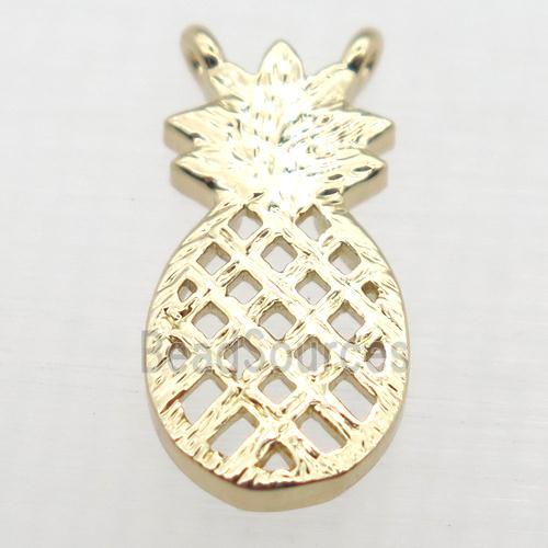 copper pineapple pendant, gold plated