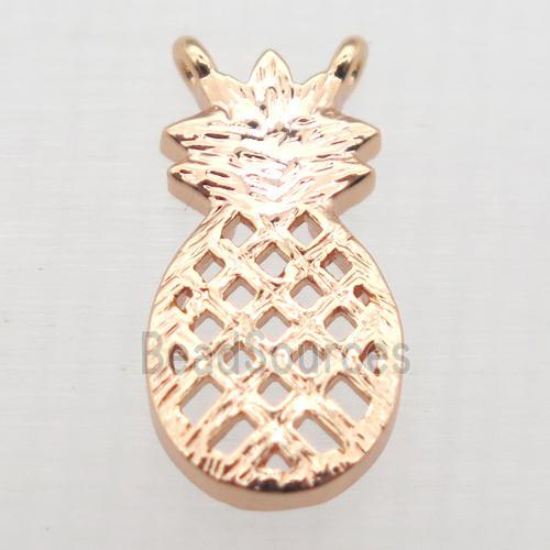 copper pineapple pendant, rose gold