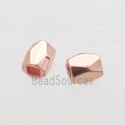 copper tube beads, rose gold