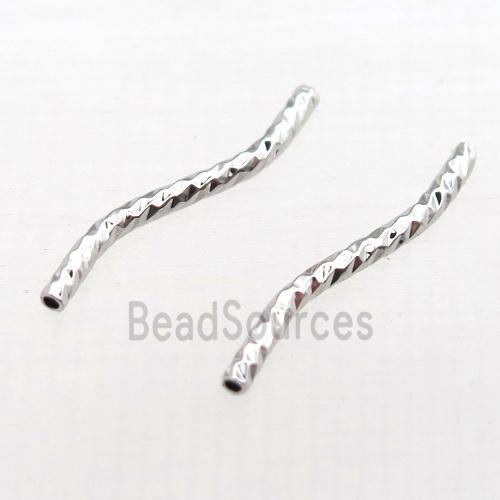 copper tube beads, platinum plated