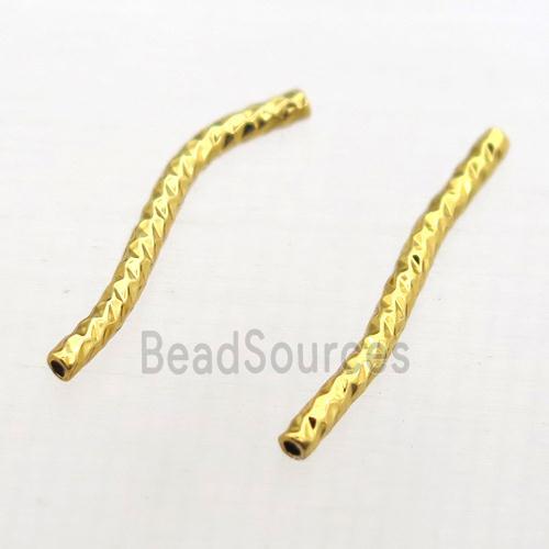 copper bend tube beads, gold plated