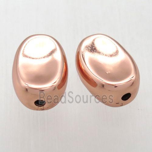 copper yuanbao beads, rose gold