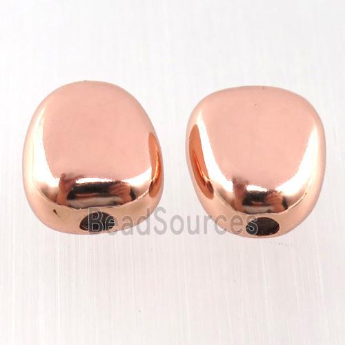 copper teardrop beads, rose gold