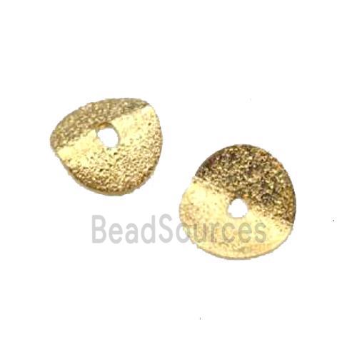 copper Thin slice spacer beads, gold plated, matte