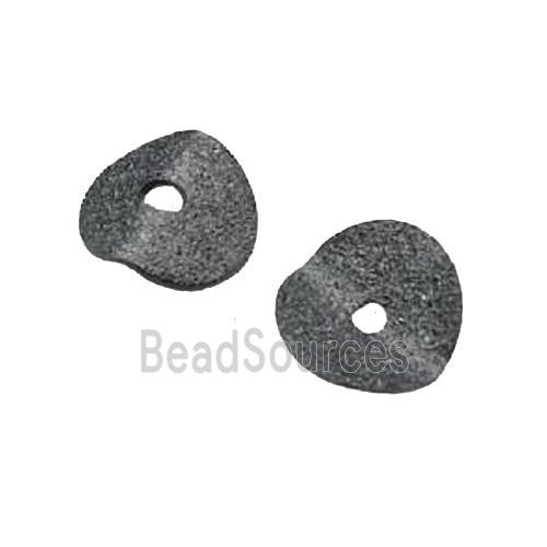 copper circle spacer beads, black gunmetal plated, matte