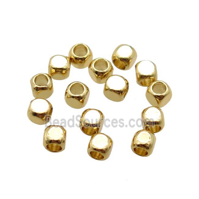 copper cube beads, Unfade, gold plated