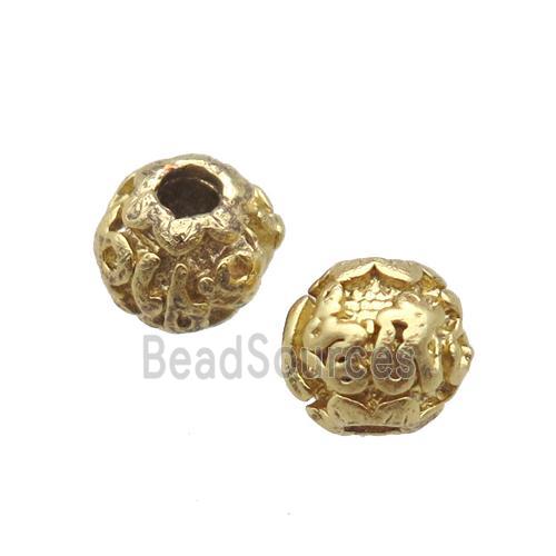 round copper beads, duck gold, Unfade