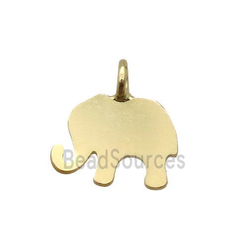 copper elephant pendant, duck gold, unfade