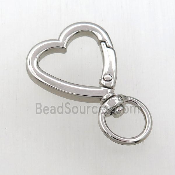 copper keychain clasp, platinum plated