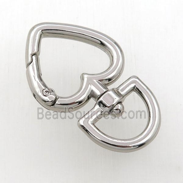 copper keychain clasp, platinum plated