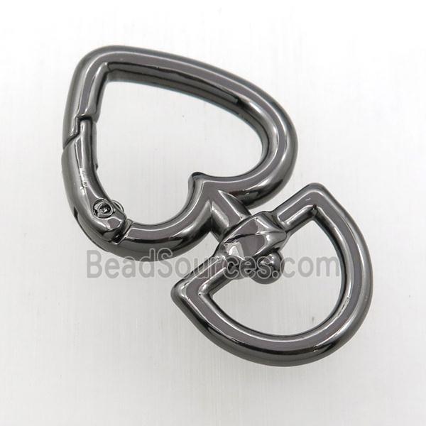 copper keychain clasp, black plated