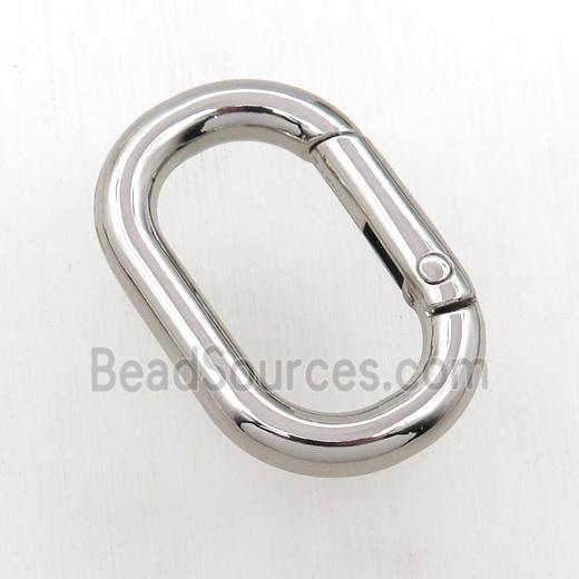 copper keychain clasp, platinum plated