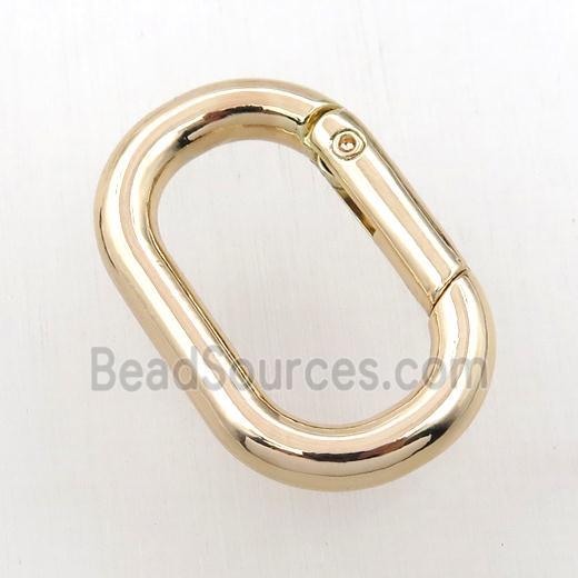 copper keychain clasp, oval, gold plated