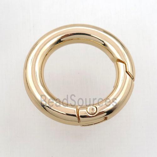 copper keychain clasp, circle, gold plated