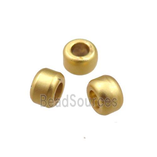 copper rondelles beads with large hole, unfaded, duck-gold