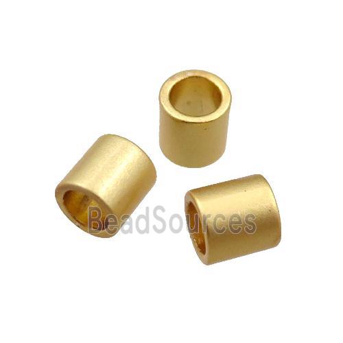 copper tube beads with large hole, unfaded, duck-gold