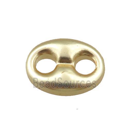 copper pignose oval connector, unfaded, gold plated