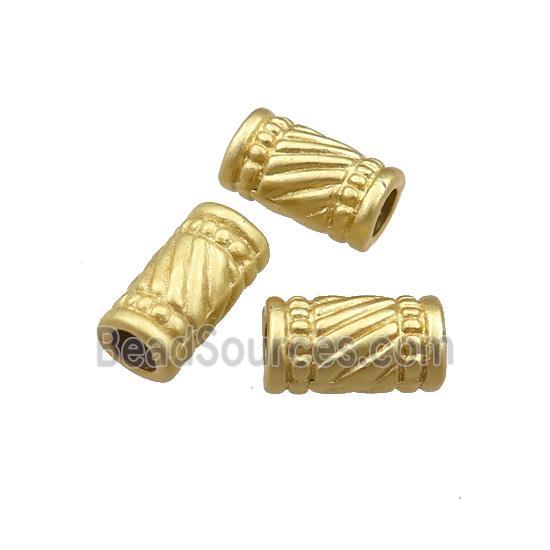 copper tube beads with large hole, unfaded, duck-gold