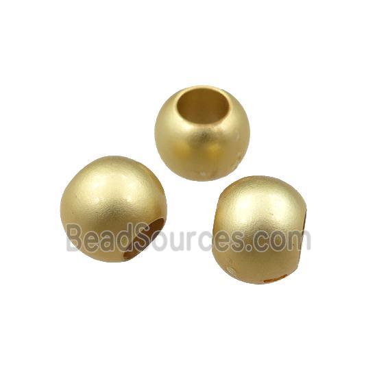 copper round beads, large hole, unfaded, duck-gold