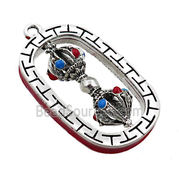 Tibetan Prayer Wheels charm zinc pendant